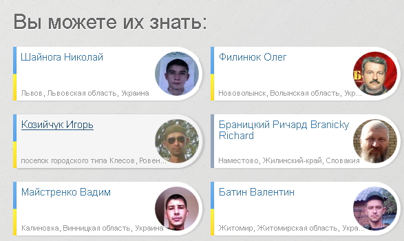 список сепаратистов Украины